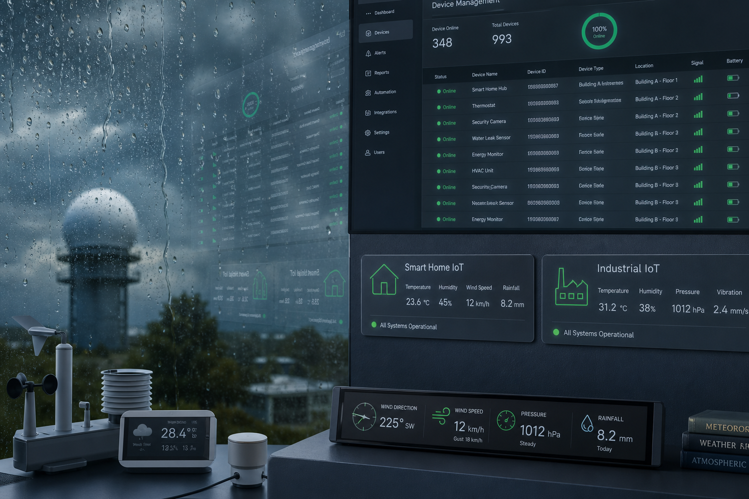 Custom IoT solutions forecast desk environment